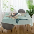 thumbnail image 4 of WOBOGO A Shark Full Of Flowers Square Tablecloth 60×120in Polyester Fabric Tablecloth Washable Dust Resistant Wrinkle Resistant, 4 of 9