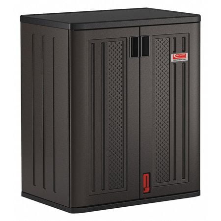Suncast 36" Outdoor Storage Cabinet Locker with 2 Adjustable Shelves, Black