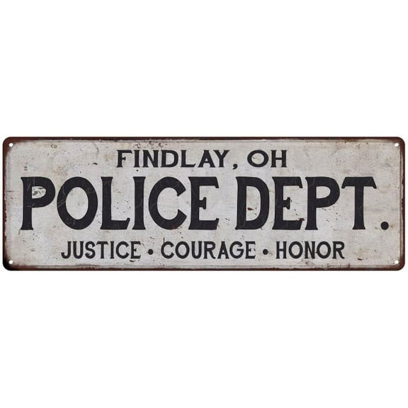 FINDLAY, OH POLICE DEPT. Home Decor Metal Sign Gift 6x18 206180012907