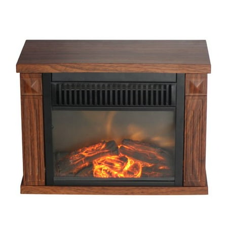 Comfort Glow Bookshelf Mini Fireplace Wood Grain Walmart Com