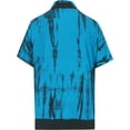thumbnail image 2 of HAPPY BAY Men's Hawaiian Shirt Tropical Floral Beach Shirts Casual Short Sleeve Button Down Untuckit Shirts for Men XL Teal, Stripped Tie Dye, 2 of 5