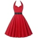 thumbnail image 2 of Women Polka Dot Vintage Cocktail Party Halter Dresses2XL, 2 of 5