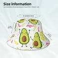 thumbnail image 3 of Yiaed Avocado Work Out Print Reflective Stripe Bucket Hat Unisex Funny Outdoor Fisherman Cap Beach Sun Hat, 3 of 5
