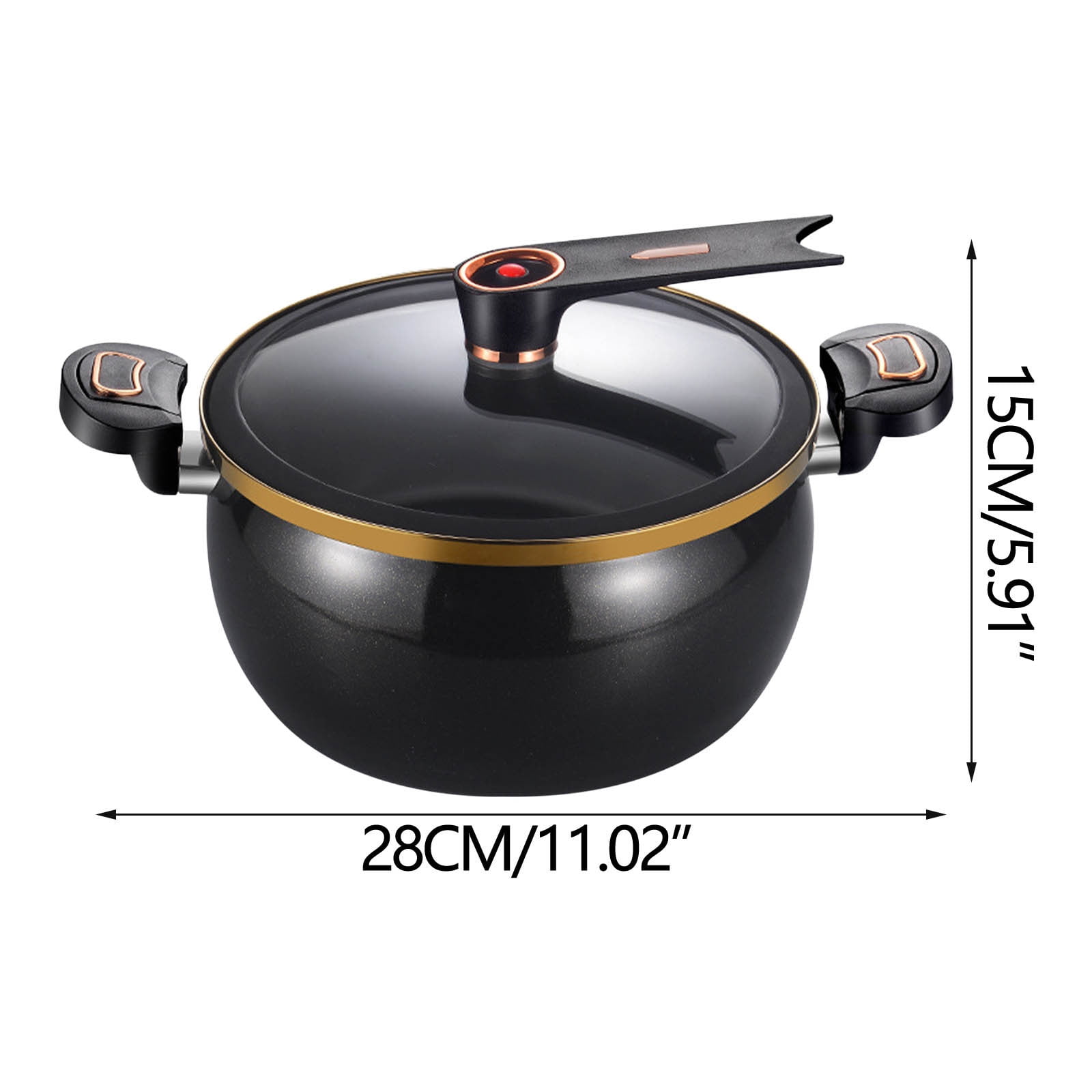 SNGMN 8L Mini Pressure Cooker with Transparent Lid, Non-Stick Interior, Lock Handles, Induction Compatible