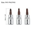 thumbnail image 2 of Uxcell 3/8" Drive x PH1 - PH3 Phillips Bit Socket Set, S2 Steel Bits, CR-V Sockets 48mm Length (For Hand Use Only), 2 of 5