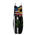 thumbnail image 5 of Vestido largo camisero con bolsillo para mujer con cuello en V estampado sin mangas a la moda para mujer Sexy del Día de la Independencia Pompotops ghjkhdj8562, 5 of 5