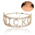thumbnail image 4 of Collier Ras du Cou Mode pour Femmes avec Strass et Lettres en Alliage, 4 of 10