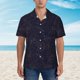 thumbnail image 2 of Fotbe Copper-Gold Gloss Outline Flower1 Camisa Hawaiana para Hombre Unisex – Camisa Casual de Verano con Botones de Manga Corta de Algodón y Lino,Medium, 2 of 7