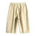 thumbnail image 3 of HXWCHs Boys Summer Capri Pants Adjustable Pockets Slim Fit Casual Comfortable Lightweight Breathable Outdoor Play Active Wear Khaki 8-9 Years, 3 of 8