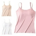 thumbnail image 2 of Uccdo Big Girls Womens Camisole Workout Yoga Racerback Tank Tops Basic Cami with Built in Shelf Bra, Pack of 3, 2 of 7
