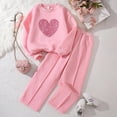 thumbnail image 2 of Gubotare Girls Outfits Sweatpants and Shirt Girls Fall Outfits Kids Sweatsuit 2 Piece Outfits Long Sleeve Sweatshirt Top Sweatpants Girls' Clothing Set 9-10 Years (Pink,9-10 Years), 2 of 9