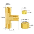 thumbnail image 3 of Tubo de compresión ChillWaves Brass Tee de 3/8 pulgadas de diámetro exterior (paquete de 5), 3 of 6