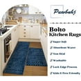 thumbnail image 4 of Kitchen Rugs and Mats Non Skid Washable Set of 2,Boho Moroccan Modern Farmhouse Faded Bohemian Runner Rug with Rubber Backing for Kitchen Decor and Accessories (Dark Blue 17"x47"+17"x30"), 4 of 6