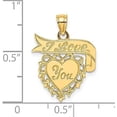thumbnail image 4 of 14k Yellow Gold Polished I LOVE YOU Heart with Banner Charm - 21.76mm, 4 of 6