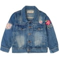thumbnail image 2 of Peacolate 2-11Y Little&Big Girls Sequin Denim Jacket Children Embroidery Jean Outerwear,Rainbow,5-6Years, 2 of 4