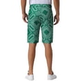 thumbnail image 3 of Pantalones cortos gráficos INSPIRE CHIC impresos para hombres, verano retro, frente plano, bohemio, florales, 36 verde, 3 of 5