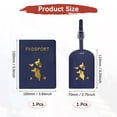 thumbnail image 3 of Conjunto de Funda para Pasaporte y Etiqueta de Equipaje Uxcell - Funda de Pasaporte de Privacidad Segura - Etiquetas de Maleta - [Azul Oscuro - Cuero PU] Accesorios de Viaje, 3 of 7