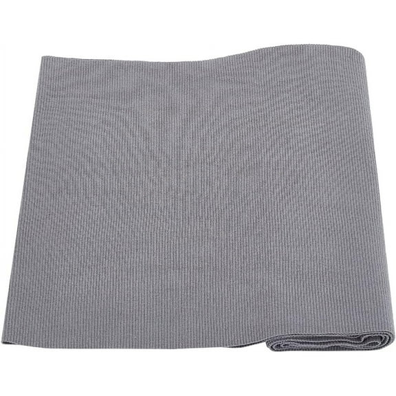 Elastic Fiber Ribbing Fabric for Cuffs Gray Rib Knit Fabric for Cuffs and Waistband Neckline Collar Trim Welt Edge 23.6x7.8x0.08inch DIY