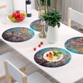 thumbnail image 5 of Owls Colorful Trees Black Round Placemats Plate Mats 15 Inch Non-Slip Heat Resistant Washable PVC Set Indoor for Kitchen Dining Table 6PCs, 5 of 6