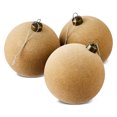 thumbnail image 4 of 4 Count Beige Velvet-Feel Ball Christmas Ornaments, 4.5", by Holiday Time, 4 of 6