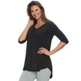 thumbnail image 2 of Felina | Modal V-Neck Tunic Top | Women's Shirt (Black, Large), 2 of 3