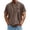 Brown, variant on Men's Vintage Henley Shirt Short Sleeve Washed Tee 3 Button Band Collar Lightweight Breathable Casual Tops for Vacation with Pocket