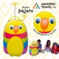 thumbnail image 4 of Maleta de viaje infantil Armored Travel Maleta de viaje niñas niños carry-on mochila rígida con ruedas 16' kínder Preescolar usos múltiples Edades 2 a 6 años Pájaro, 4 of 6