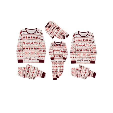 

Peyakidsaa Family Christmas Pajamas Set Parent-Child Reindeer Print Pyjama Nightwear Sleepsuit