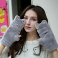 thumbnail image 6 of Ediodpoh Children Winter Gloves with Thick Wool Windproof Warm Cute Cartoon Design for Students Outdoor Activities Grey, 6 of 6
