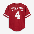 thumbnail image 3 of Youth Mitchell & Ness Lenny Dykstra Burgundy Philadelphia Phillies Cooperstown Collection Mesh Batting Practice Jersey, 3 of 7