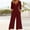 Wine, variant on GILIGEGE Women's Casual Jumpsuits 2025 Summer Trendy Wrap V Neck Short Sleeve Wide Leg Pants Elegant Loose Rompers Outfits with Pockets Overalls for Women Loose Casual Short Sleeved Jumpsuit