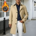 thumbnail image 2 of KKBOTIVE Mens Trench Coat One Slim Fit Mid Long Jackets Casual Fall Windbreaker Overcoat Men's Fashion Khaki1 Size: M, 2 of 6