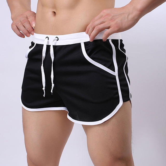 Augper Swim Trunks Fashion Men's Elastic Waistb and Beam Beach Line Belt Casual Sports Shorts