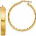 thumbnail image 1 of 14K Yellow Gold Large 5mm Satin Hoop Earrings (31 X 5) Made In Peru tf1751, 1 of 5