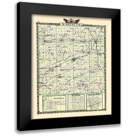 Warner 12x14 Black Modern Framed Museum Art Print Titled - Mcdonough Illinois Landowner - Warner 1870