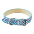 thumbnail image 1 of Collier pour Chat Collier pour Animaux Anneau Lumineux Réfléchissant Collier pour Chien à Carreaux en Cuir, 1 of 4