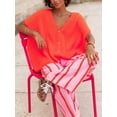thumbnail image 3 of Nituyy Womens Loose Knit Cardigan Solid Color Short Sleeve V-Neck Button Down Lightweight Sweaters, 3 of 6