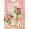 thumbnail image 3 of Flores artificiales de seda rosa de Serwalin para decoración de bodas, 3 of 8