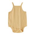 thumbnail image 4 of Girl Outfits Solid Color Sleeveless Bodysuit Baby Boy Sleepers for 0-3 Months, 4 of 4