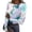 Light Blue(Maple Leaf Print), variant on Long Sleeve Womens Tops Ribbed Slim Fitted Womens Hawaiian Shirt Casual Maple Leaf Print Crew Neck Womens Tops Trendy Tight Stretch Holiday Summer Tee Tops Light Blue S