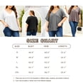 thumbnail image 7 of Summer Rolled Short Sleeve Women V-neck Solid Color Casual Loose T-shirt Tops, 7 of 7