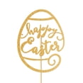 thumbnail image 1 of Easter Cake Decorations Gold Paper Cake Topper Pick Alphabet Letter Egg Design 1 PC, 1 of 7