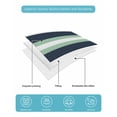 thumbnail image 5 of Quilts Full Size, Green Navy Blue Striped Soft Comforter Bedding Set for Bed, Chic Abstract Lines Geometric Lightweight Quilted Bedspread with Pillow Cover(2 Pieces) for All Season, 78x90 Inch, 5 of 6