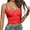 Red, variant on Women's Natural Reigning Lace Rhinestone Bustier Crop Tank Tops Solid Color Lace Design Outwear Camisole Bra for Night out Party Club Outfit Pink S