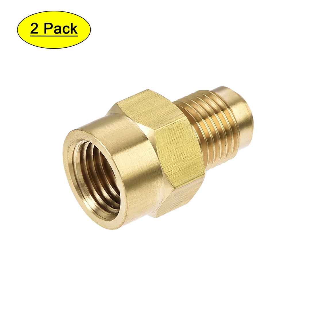 Uxcell 1/2'-20UNF Flare Male  to 1/4NPT Female Tubing Adaptor Brass Pipe Fitting 2 Pack