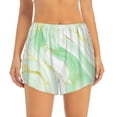 thumbnail image 2 of Rateoe Green And Gold Abstract Marble Printed 2 in 1 Women's Workout Shorts for Athletic Gym Running Shorts with Phone Pockets-XX-Large, 2 of 7