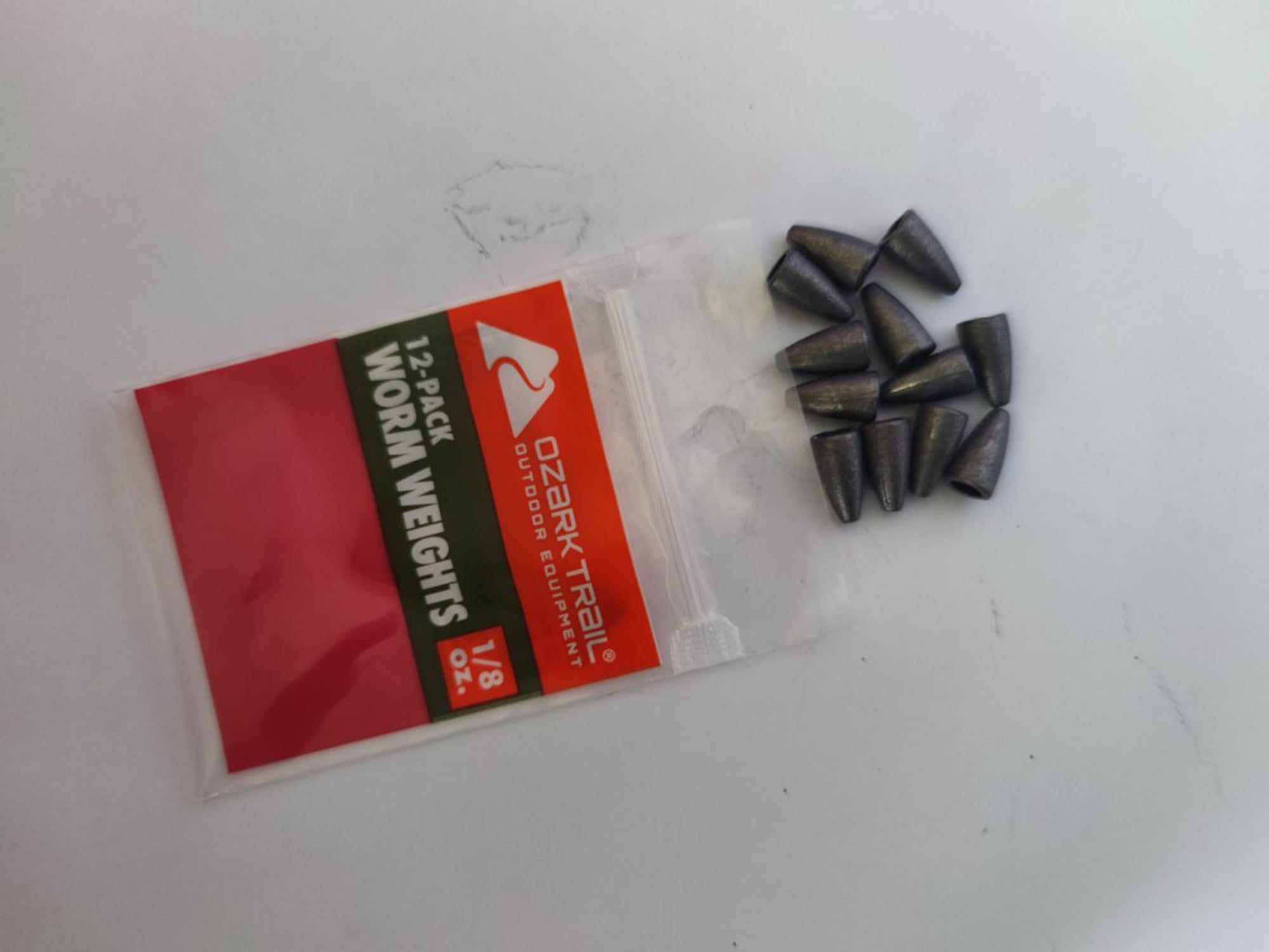 (6 pack) Ozark Trail Fishing Worm Weight 1/8Oz