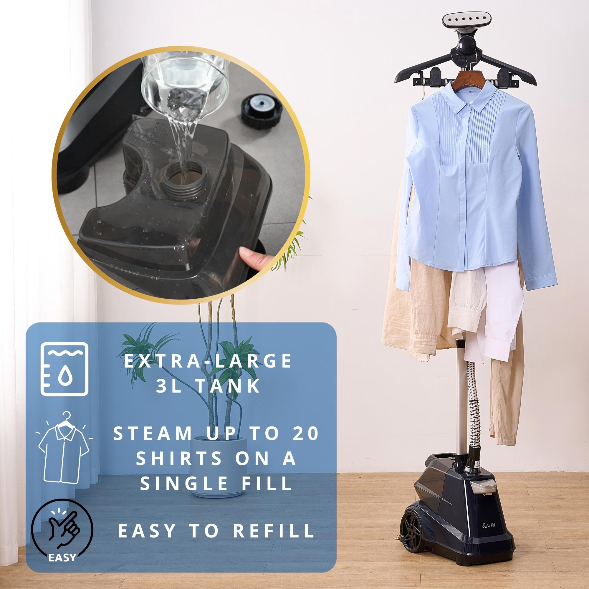 SALAV® X3 Commercial Full-Size Garment Steamer, Navy