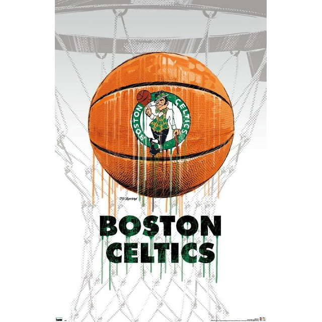 NBA Boston Celtics - Drip Ball 20 Wall Poster, 22.375" x 34" Framed