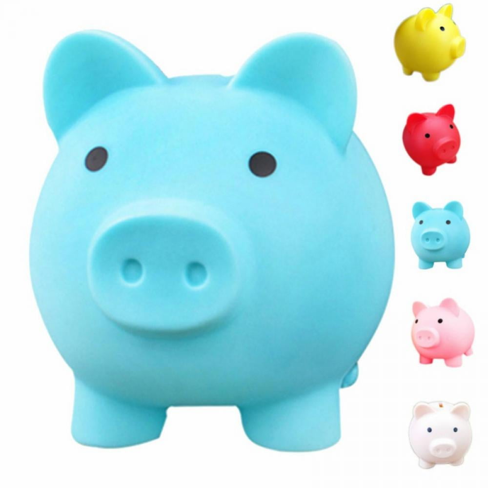Cute Piggy Bank Figurines Money Box Saving Metal Coins Animal Models Home Decors 